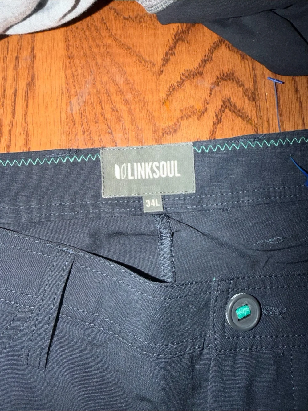 Linksoul Boardwalker Men’s Pants Size 34L Navy Performance Stretch Straight Fit